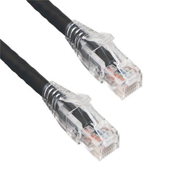 Sanoxy SNX-CBLR-C6117-1003 3 ft. Cat6 550 MHz UTP Ethernet Network Patch Cable with Clear Snagless Boot, Black