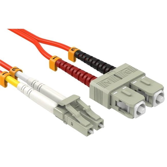 Sanoxy SNX-CBLR-FB104-5203 3 m LC&SC Duplex 50-125 Multimode OM2 Fiber Optic Cable - Orange