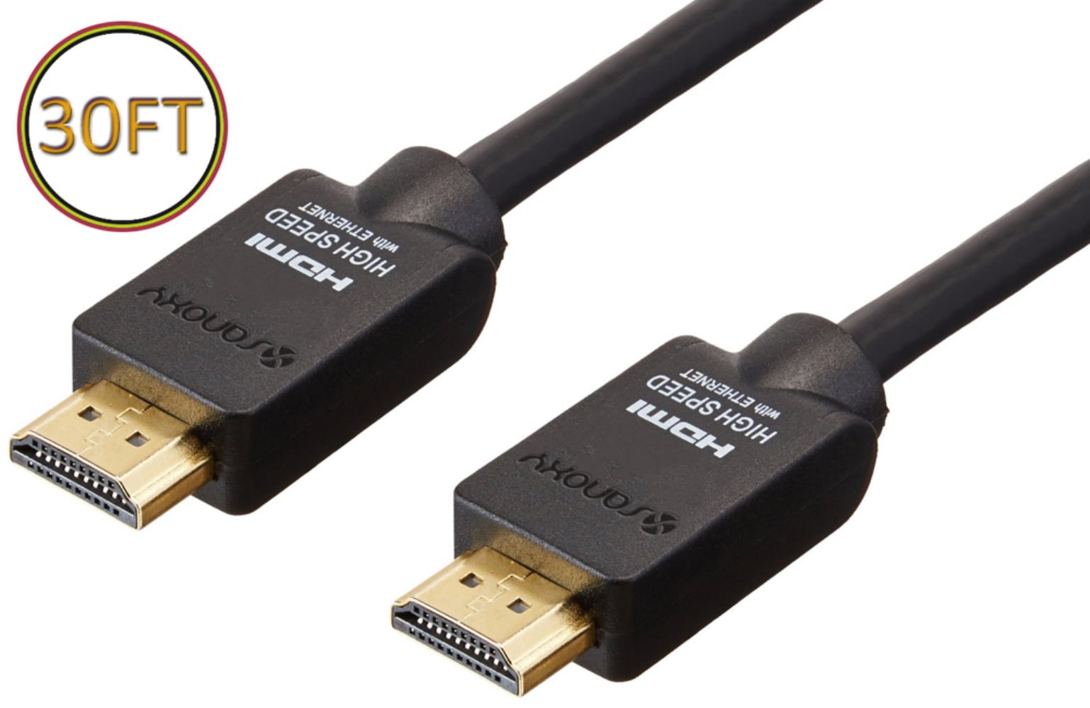 Sanoxy 30ft Premium High Performance HDMI Cable 30ft HDMI to HDMI Gold Plated for 4K TV, PS3/PS4 and Xbox 30ft