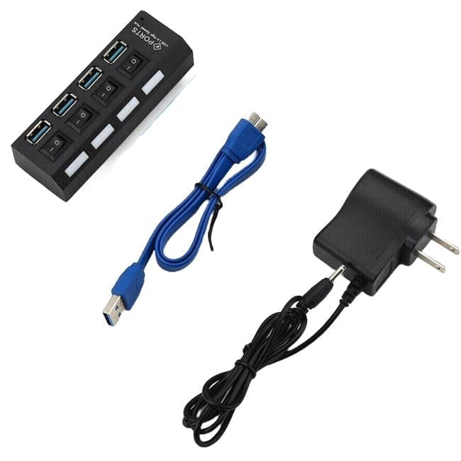 Sanoxy 274455688352 4 Ports Powered USB 3.0 HUB Splitter 5Gbps External AC Power Adapter