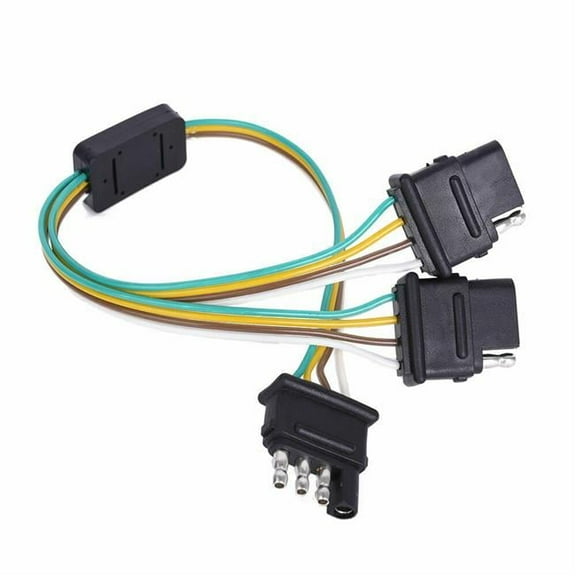 Sanoxy 264772048674 4 Way Flat Y-Splitter Dual Plug Adapter for LED Tailgate Light Bar Trailer 4 Pin