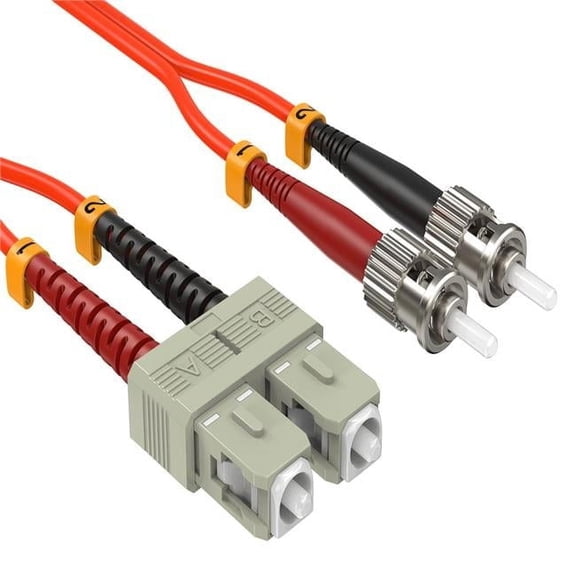Sanoxy SNX-CBLR-FB104-5505 5 m SC&ST Duplex 50-125 Multimode OM2 Fiber Optic Cable - Orange