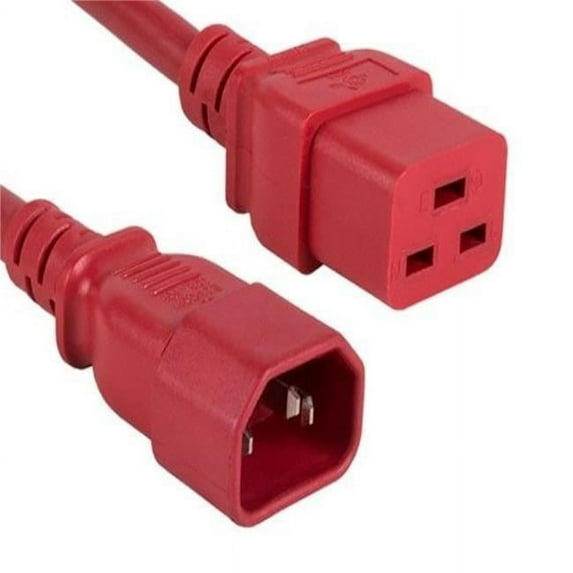 Sanoxy SNX-CBLR-PW134-7206 6 ft. 14 AWG 15A 250V Power Cord - IEC320 C14 to IEC320 C19, Red