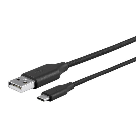 Sanoxy Cables and Adapters; USB Type C to USB-A 2.0 Cable - 480Mbps, 2.4A, 6ft (Braided Black)