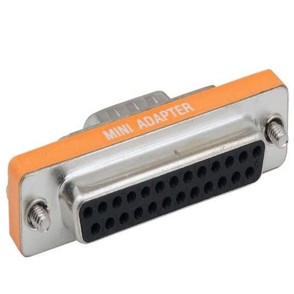 Sanoxy SNX-CBLR-DB211-5200 DB9 Male to DB25 Female AT Modem Mini Adapter - Silver - Pack of 5