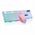 thumbnail image 1 of Sanoxy SNX-RNBW-KYB-MS-ST-WE Rainbow Gaming Keyboard & Mouse Set with Multi-Color Changing Backlight, White, 1 of 1