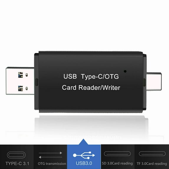 Sanoxy SANOXY-HUB4 3-in-1 Type C Micro USB & USB OTG Adapter SD TF Card Reader