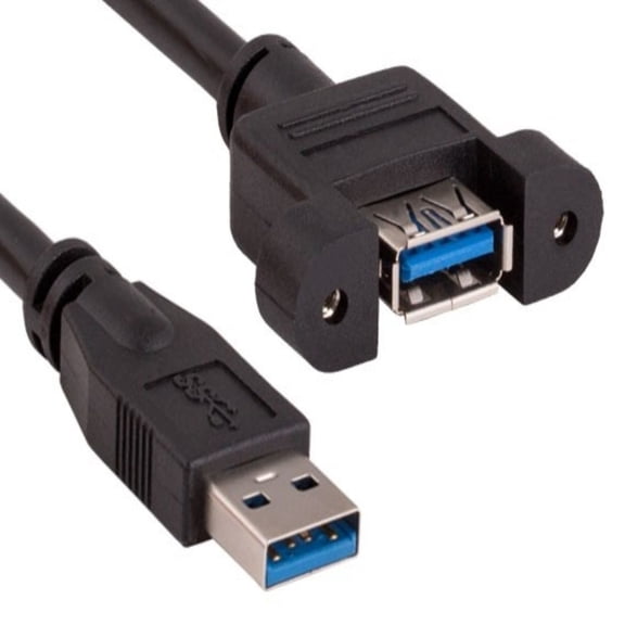 SANOXY Cables and Adapters; 10ft USB 3.0 Panel-Mount Type A Male to Type A Female Cable