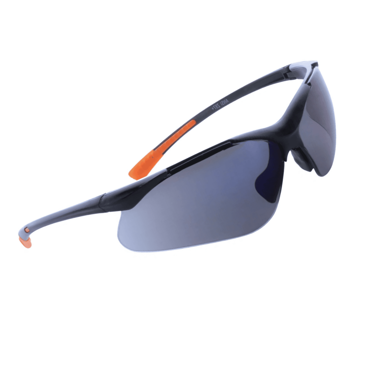Sanoxy Safety Glasses with Wraparound Design, UV Protection, Rubber Nosepiece and Black Temples – Impact-Resistant PC Lens-Blue Mirror