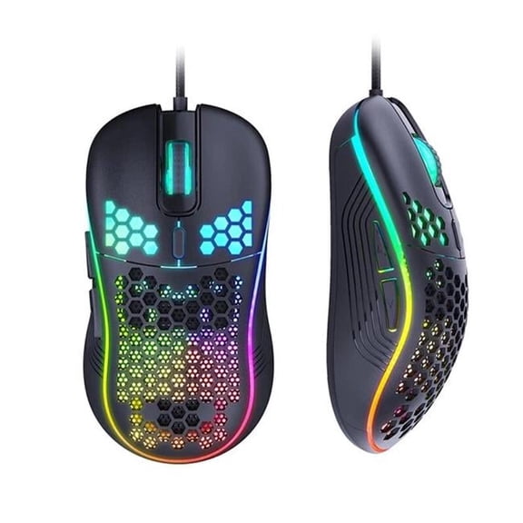 Sanoxy SANOXY-USB-HNY-MS USB RGB Gaming Mouse, Honeycomb Lightweight Gaming Mouse for 7200DPI, RGB Backlit & 6 Programmable Buttons
