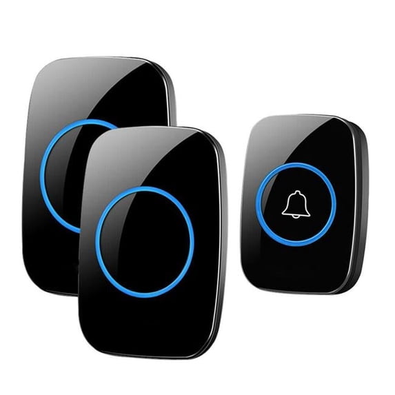 Sanoxy PPT-203075229470 Wireless Doorbell Chime Waterproof Plugin Receiver Adjustable Volume 1000FT Kit - Black