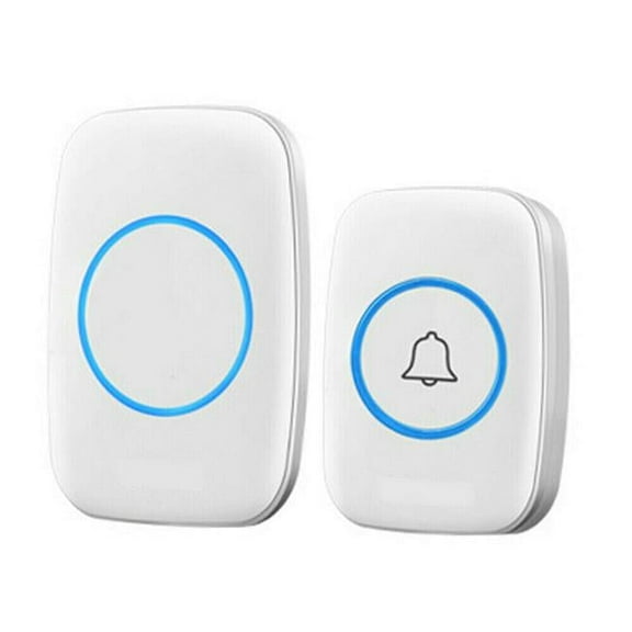 Sanoxy PPT-193787400996 Wireless Doorbell Chime Waterproof Plugin Receiver Adjustable Volume 1000FT Kit - White