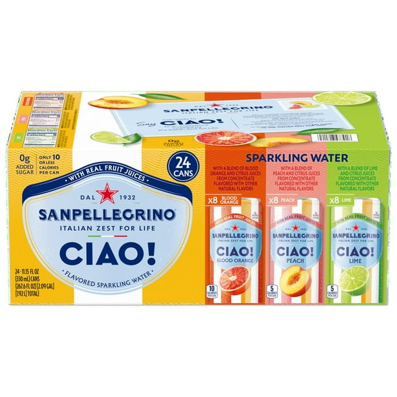 Sanpellegrino Ciao!, Variety Pack, 11.15 Fluid Ounce (Pack of 24)