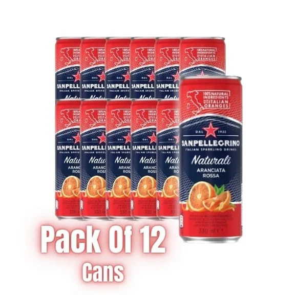 Sanpellegrino Italian Sparkling Drink, Aranciata Rossa, 11.15 fl oz, 12 Cans