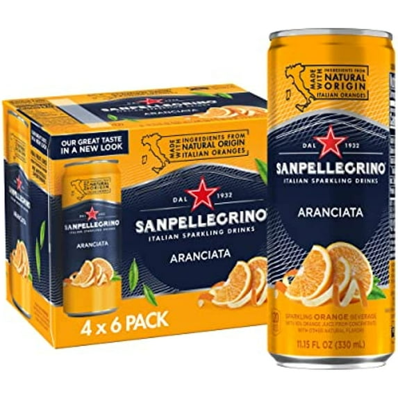 Sanpellegrino Italian Sparkling Drink Aranciata, Sparkling Orange Beverage, 24 Pack Of 11.15 Fl Oz Cans