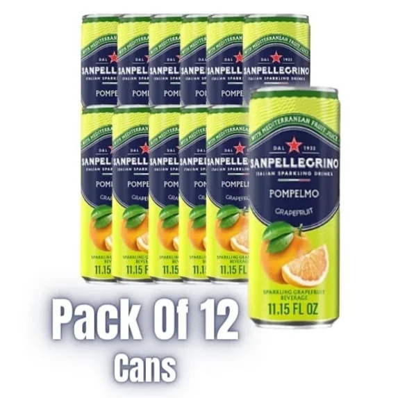 Sanpellegrino Italian Sparkling Drink, Pompelmo, 11.15 fl oz, 12 Cans