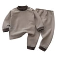 thumbnail image 1 of Sanphen Fall Girls Clothes Set Casual Striped Print Sweatshirts And Pants Set Long Sleeve Girls 2 Piece Outfits,Size 12-18 Months, 1 of 3