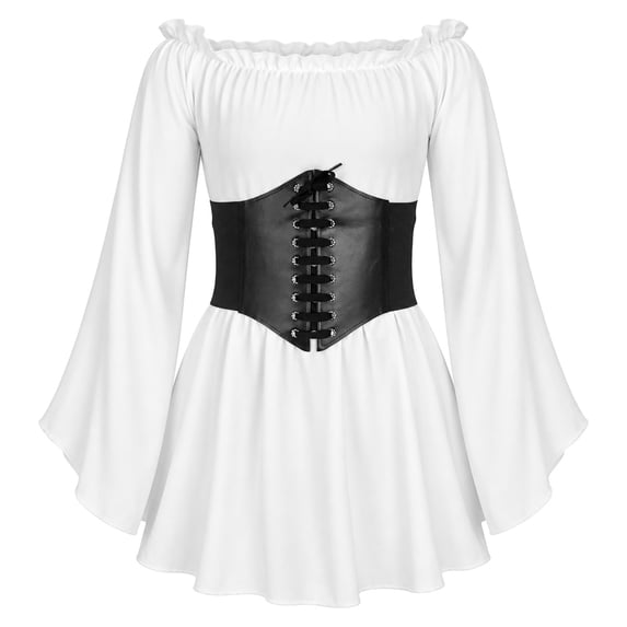 Sanphen Girls Pirate Costumes 2 Pieces Dress with Belt Set Halloween Party Dress Up