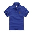 thumbnail image 1 of Sanphen Toddler Kids Boys Summer Shirts Solid Color Short Sleeve Lapel Classic Fashion Boy Tops Size 18-24 Months Blue, 1 of 2