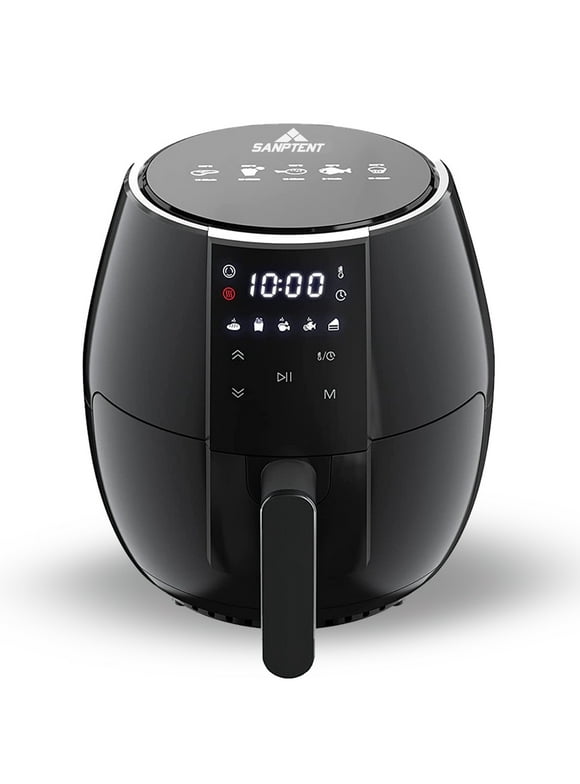 Sanptent 5.8 Quart Air Fryer, Electric Hot Oven Oilless Multifunctional Cooker with Digital LED Touchscreen, Auto Shut-off, ETL Certified, Best Present Gift (Black)