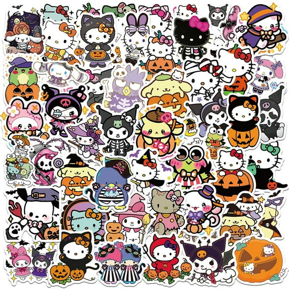 Sanrio 100 Cartoon Anime Sticker Set - Cute Waterproof Vinyl Stickers for Water Bottles, Luggage, Bicycles, Cars, Gifts, Suitable for Kids, Teens, Adults