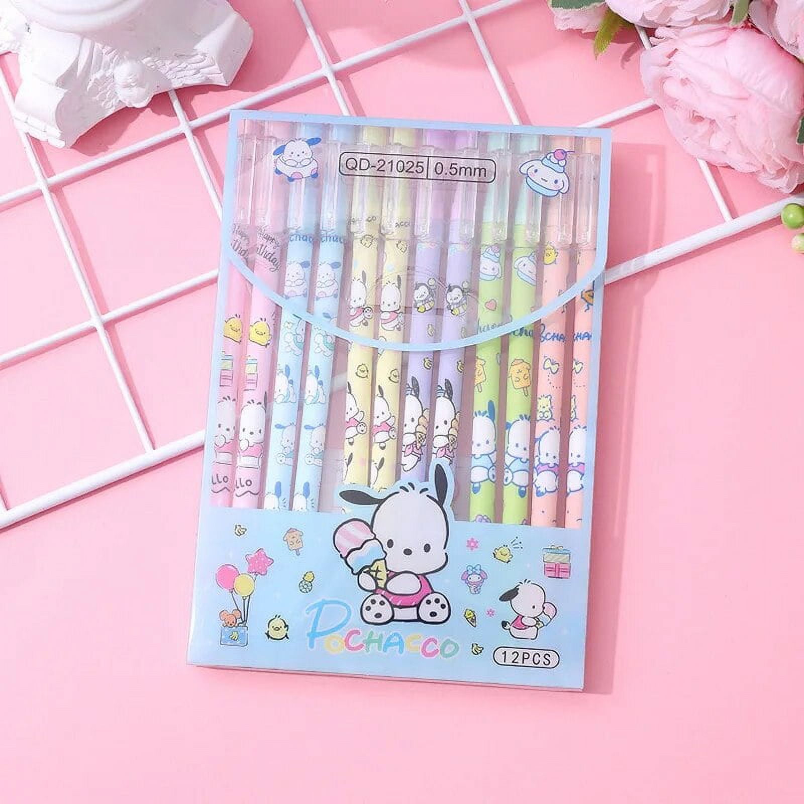 Sanrio 12pcs Black Neutral Pen Kawaii Cinnamoroll Kuromi Melody 0.5mm ...