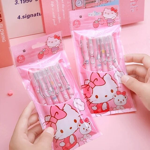 Sanrio 12pcs Cartoon Gel Pen Hello Kitty Cinnamoroll Kuromi Pens ...