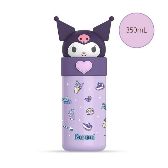 Sanrio 350ml Stainless Steel Thermos Water Bottle 316 Hello Kitty Kawaii Kuromi Cinnamoroll Melody Kids Water Bottle,Purple