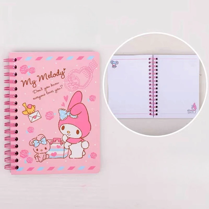 Sanrio A6 Anime Notepads Hello Kitty Melody Cinnamoroll Pochacco Notebooks Cute Gifts