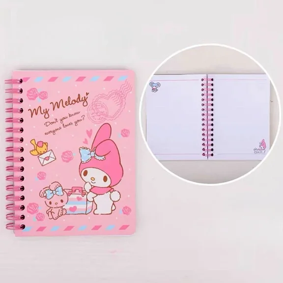 Sanrio A6 Anime Notepads Hello Kitty Melody Cinnamoroll Pochacco Notebooks Cute Gifts