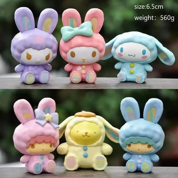 Sanrio Action Figure hello Kitty plush room decor Kuromi figurine Cinnamoroll Figures My Melody Desktop Decoration for gifts