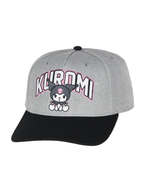 Adult Kuromi Embroidered Precurve Snapback Cap Hat OSFM