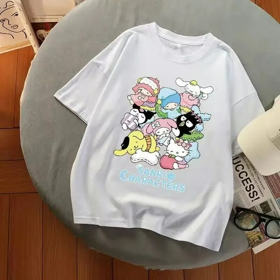 Sanrio Aesthetic Harajuku Summer New My Melody Oversized T Shirt Multicolor Graphic T Shirts Gril Gothic Y2k Top Women Clothes