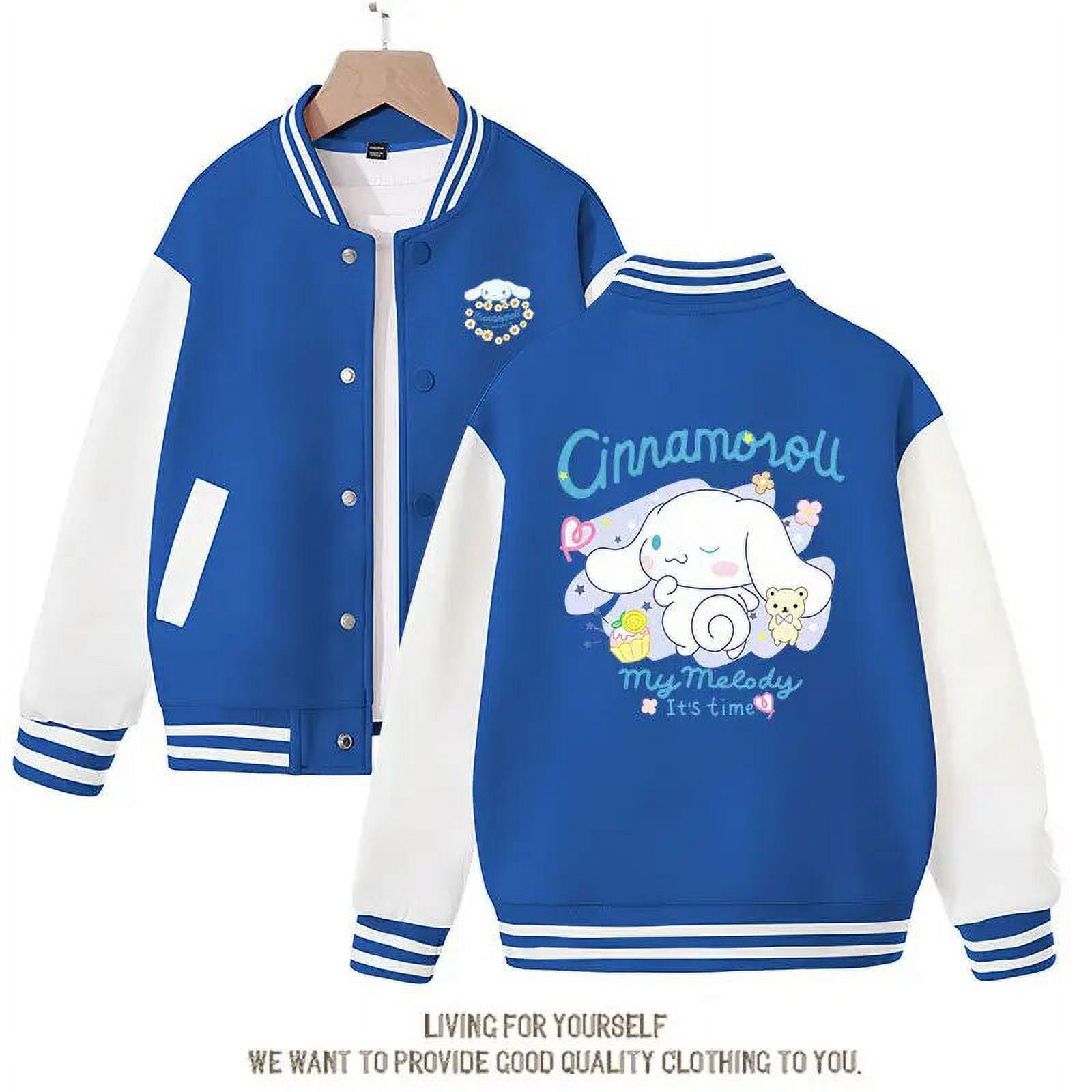 Sanrio Anime Cinnamoroll Children Baseball Uniform Jacket Kuromi
