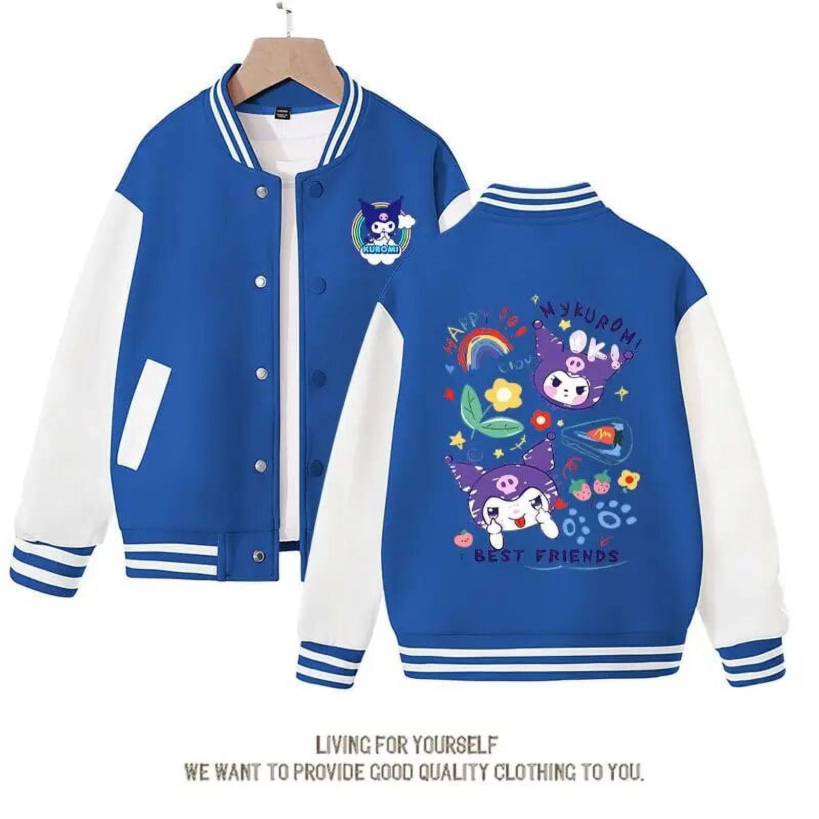 Sanrio Anime Cinnamoroll Children Baseball Uniform Jacket Kuromi
