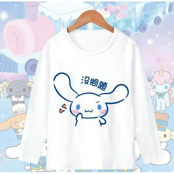 Sanrio Anime Cinnamoroll Kawaii Long Sleeve Loose T-Shirt Cute Cartoon Sun Protection Parent-Child Clothes Toys for Girls