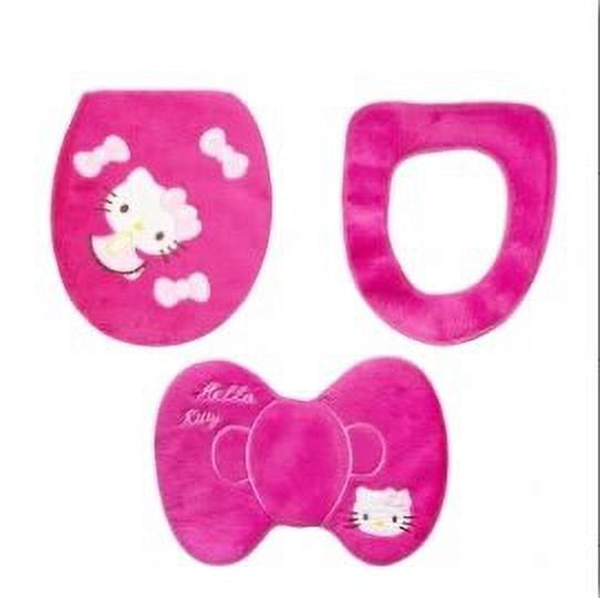 Sanrio Anime Hello Kitty Toilet Seat Cushion Three Pieces Set Restrooms