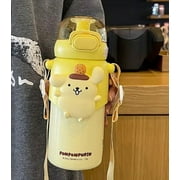 Sanrio Anime Kawaii Cinnamoroll Kulomi  Melody Cartoon GirlHeart Portable Thermos Cup Student  Straw Cup Birthday Gift
