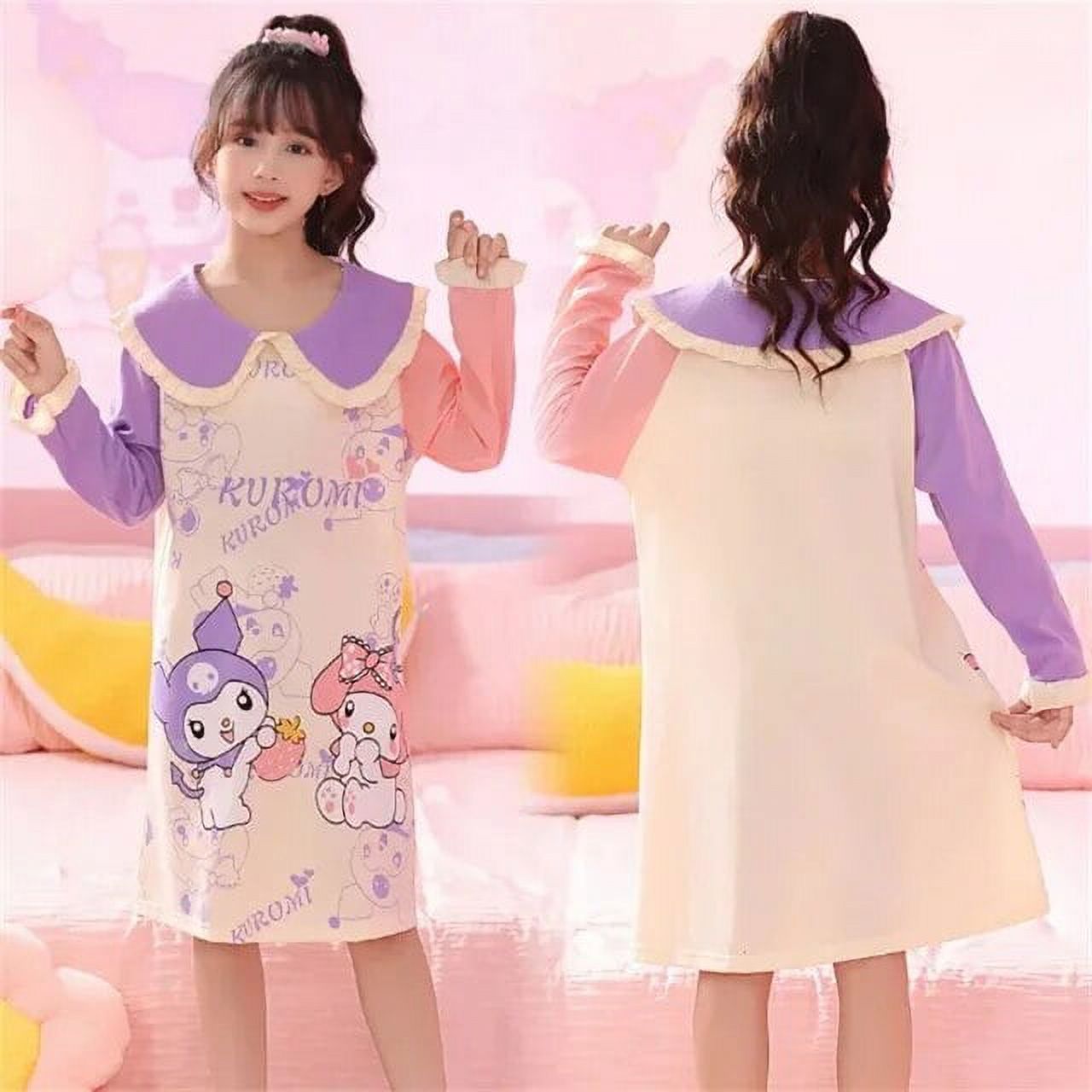 Sanrio Anime Kuromi Cinnamoroll Girls Pajamas My Melody Pochacco