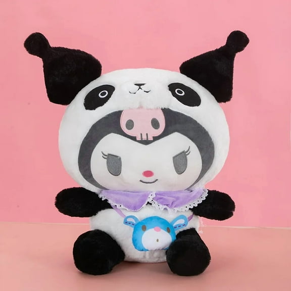 Sanrio Anime My Melody Transform To Panda Throw Pillow Plush Stuffed Kawaii Doll Plush Toy Kuromi Hello Kitty Halloween Gift