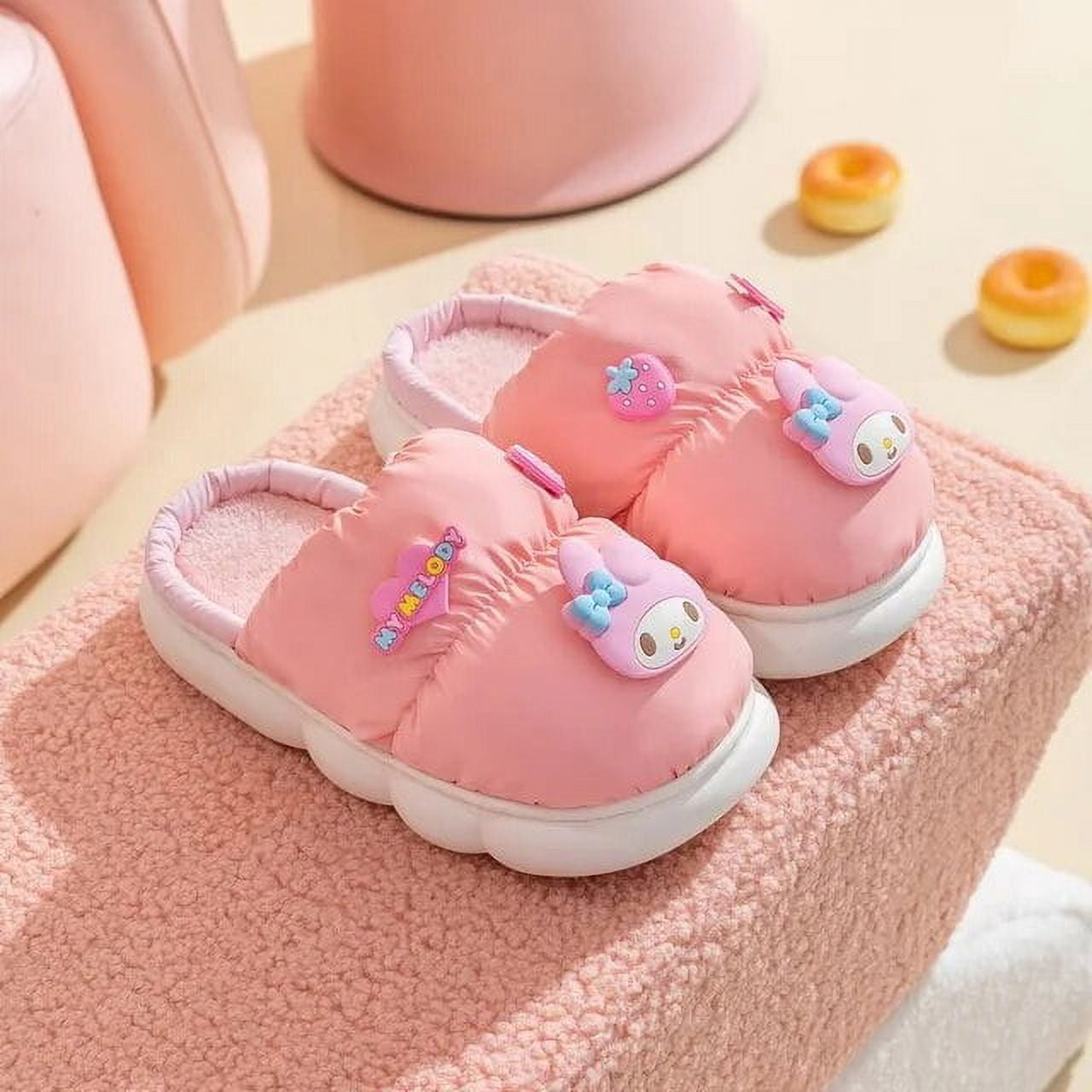 Sanrio Anime Series Women s Indoor Cotton Slippers Kawaii Hello Kitty Kuromi Cinnamoroll Cartoon Winter Parent Child Snow Boots Walmart