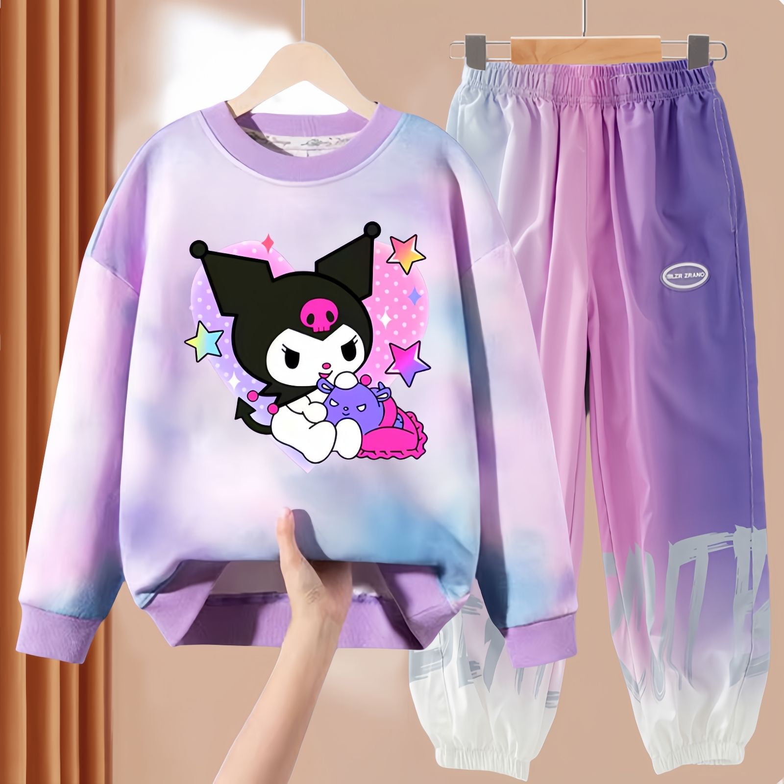 Sanrio Autumn Children Sports Suit Kawaii Cartoon Kuromi Fashion Casual ...