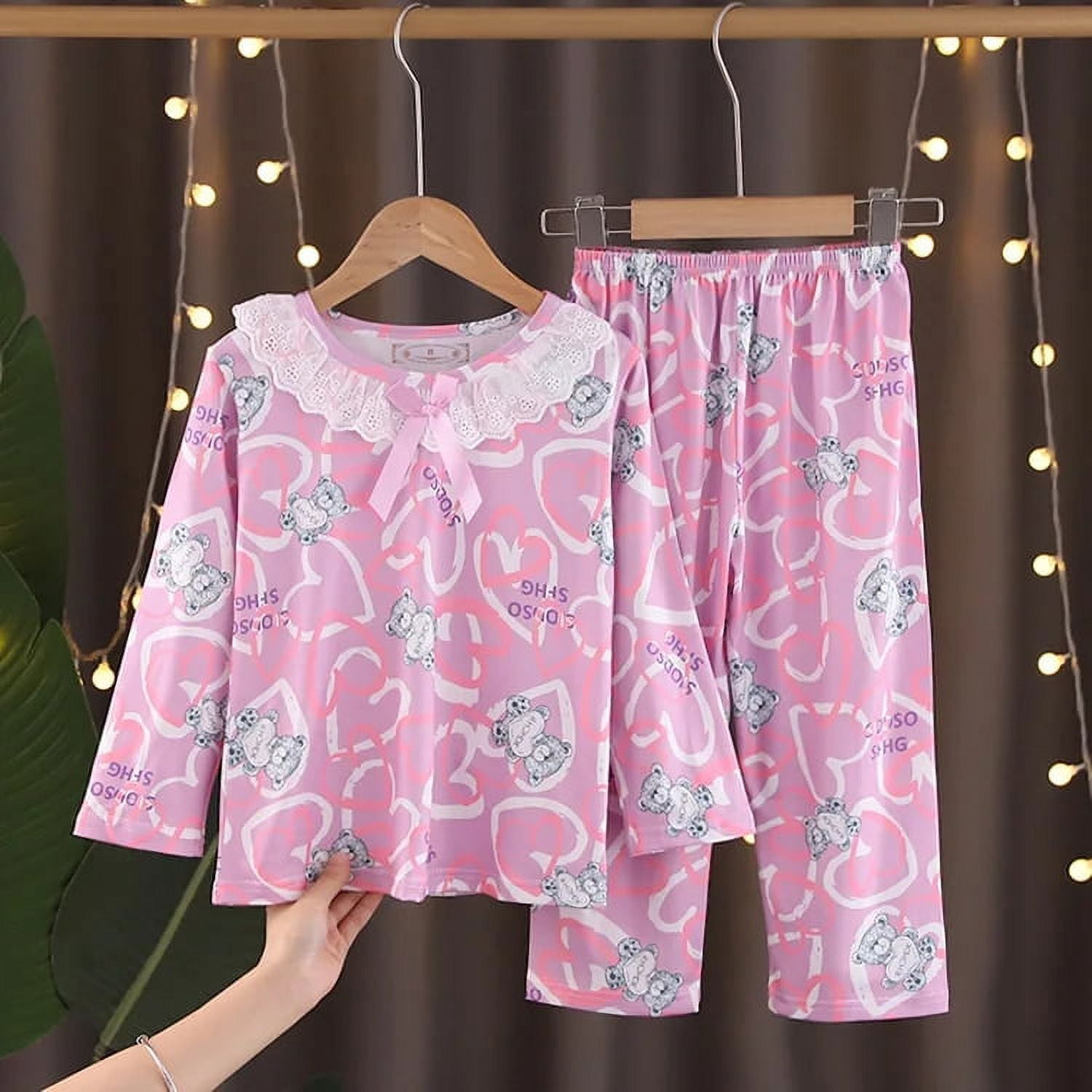 Sanrio Baby Hello Kitty Pajamas Set Cinnamoroll Girl Clothes Pants Tops