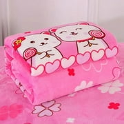 Sanrio Bedding Sheet Plush Cartoon Hello Kitty Blanket Air Conditioner Blanket Winter Woolen Blanket Quilt