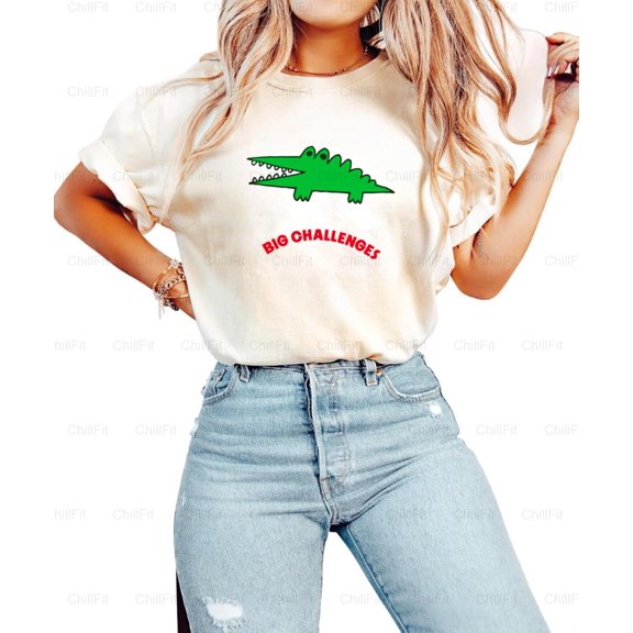 Sanrio Big Challenges Crocodile Vintage Cute Japanese Graphic Comfort Color T-Shirt Unisex, up to 4XL