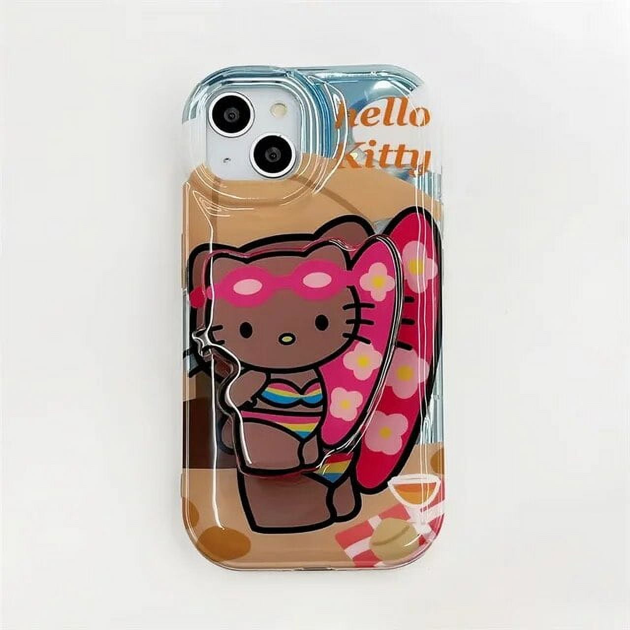 Sanrio Black Skin Hello Kitty Bikini Hawaiian Surf Phone Case with