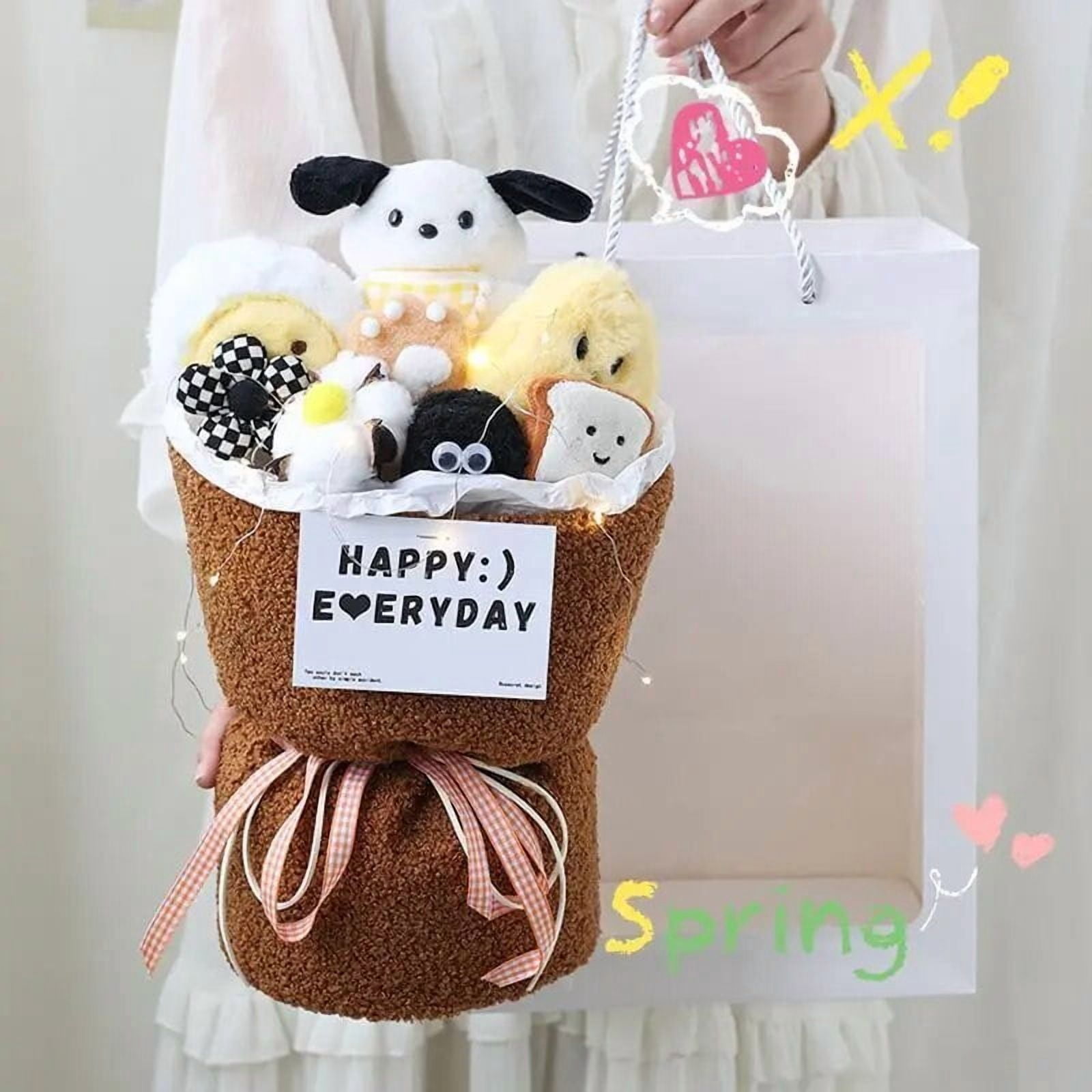Sanrio Bow Knot Pochacco Plush Toy Dolls Bouquet Flower Cartoon Girls ...
