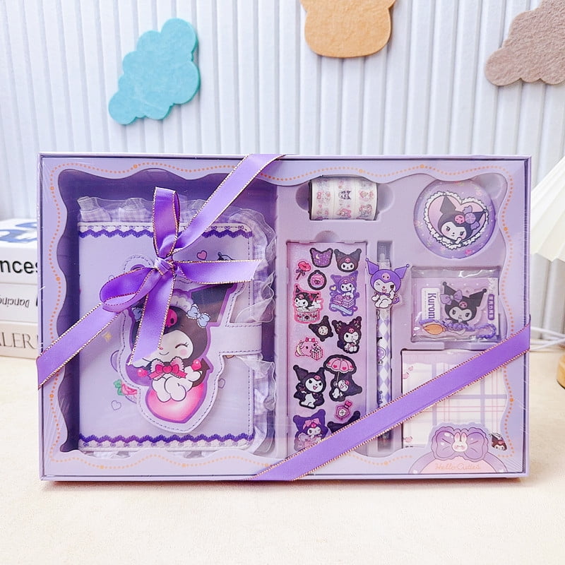 Sanrio Box Kawaii HelloKitty Mymelody Kuromi New Cartoon Notebook Set