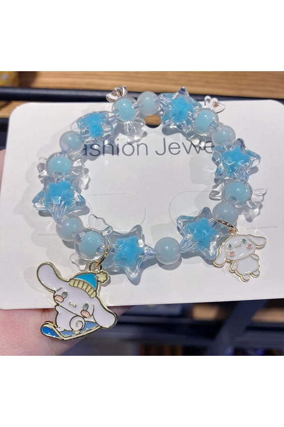 Sanrio Bracelet Y2k Hello Kitty Crystal Bracelet Kuromi Cinnamoroll Bracelets for Girls Jewelry Ornaments Couple Friend Gift