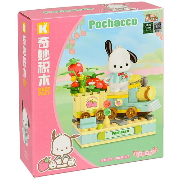 Sanrio Building Block Toys Hello Kitty Melody Kuromi Cartoon Anime Figure Model Strawberry Series Home Decoration Ornaments Toys